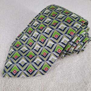 Earvin Magic Johnson Signature Geometric Men's Silk Tie Hand Made